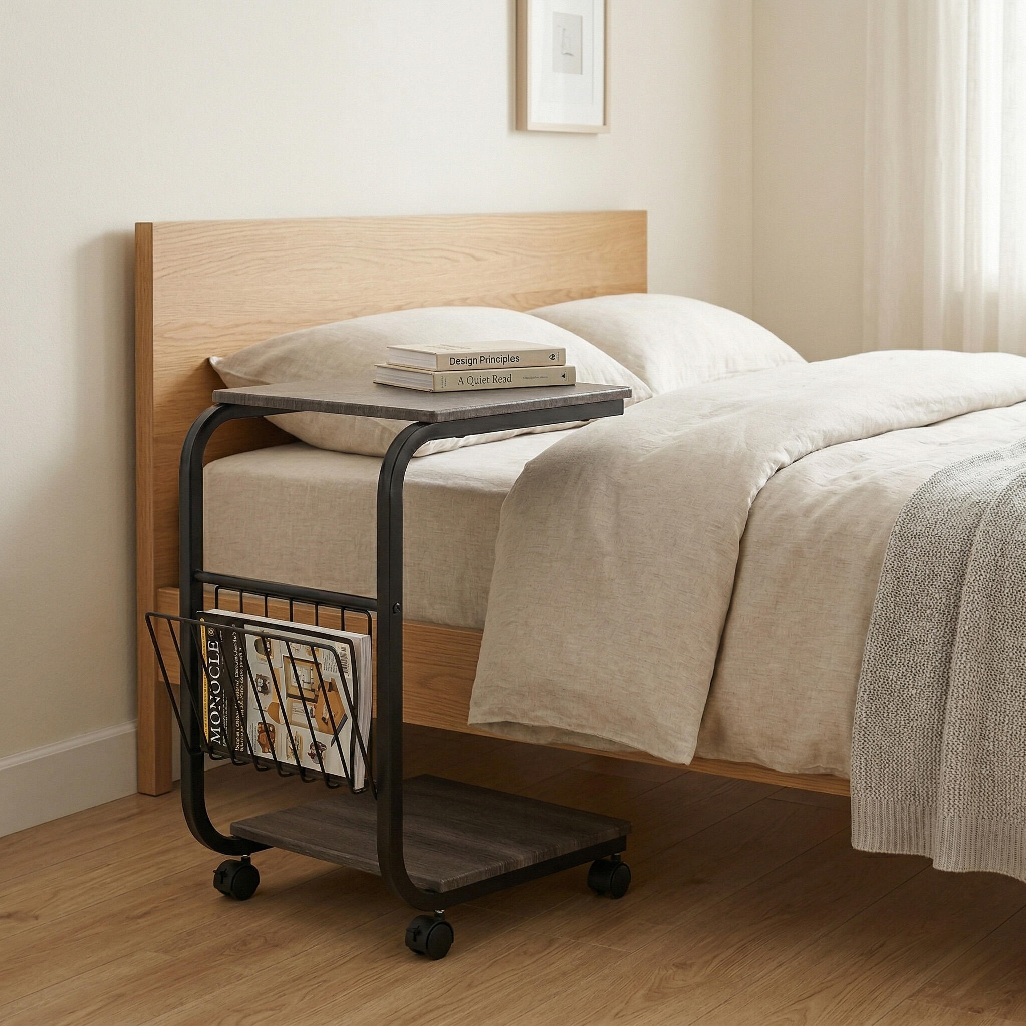 Mesita de noche en forma de C